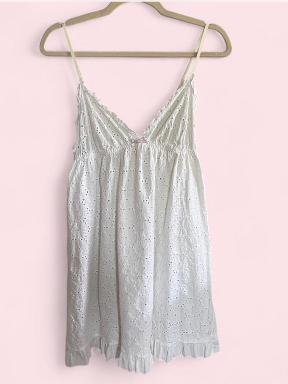 VTG Victoria’s Secret Sexy Little Things Babydoll Cami Dress Sz M Eyelet Sabrina